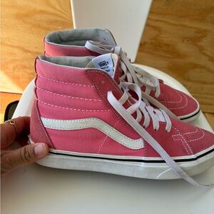 Vans women Pink and White High-Top Sneakers